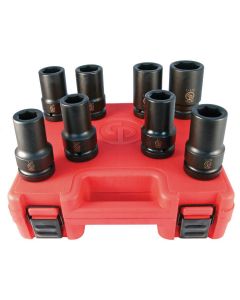 CPTSS808D image(0) - 1"DR 8PC SAE DEEP IMPACT SOCKET SET