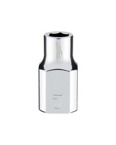 MLW45-34-9077 image(0) - Milwaukee Tool 3/8" Drive 7mm Metric Socket with FOUR FLAT Sides