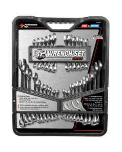 WLMW1099 image(0) - 32pc SAE & Met Wrench Set