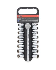 TIT18182 image(0) - SOCKET SET 1/2" DR 17PC SAE/MM