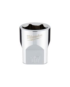 MLW45-34-9087 image(0) - Milwaukee Tool 3/8" Drive 17mm Metric Socket with FOUR FLAT Sides