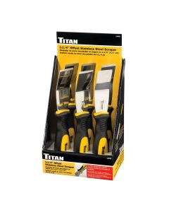 TIT11508-6 image(0) - 6PC 1 1/4" Offset Stainless Steel Scraper Display